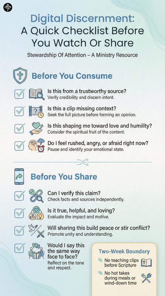 How to build biblical discernment in everyday Christian life 3 Digital Discernment Checklist Stewardship Of Attention